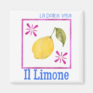 La Dolce Vita Il Limone Tee Italian Lemon Retro Su Magnet