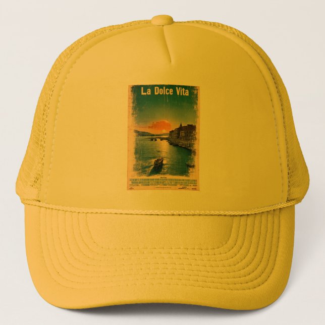 . La Dolce Vita - Inspired by 1960s Posters Trucker Hat (Front)
