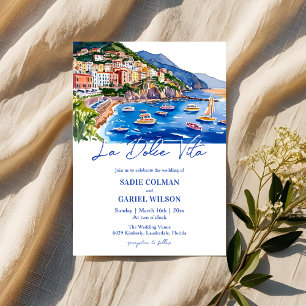 La Dolce Vita Italian Amalfi Coast Wedding   Invitation