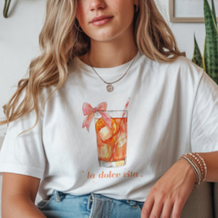 'La Dolce Vita' Italian Aperol Spritz Coquette T-Shirt