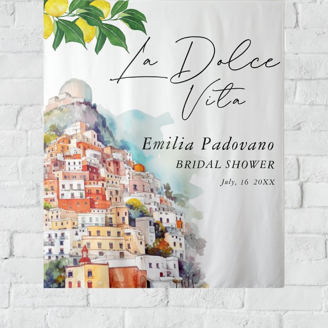 La Dolce Vita Italian Bridal Shower Backdroop Tapestry (Creator Uploaded)