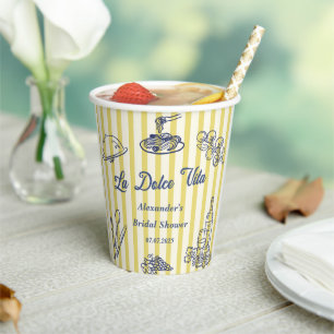 La Dolce Vita Italian Bridal Shower Party  Paper Cups