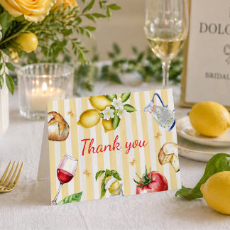 La Dolce Vita Italian Bridal Shower  Thank You Card