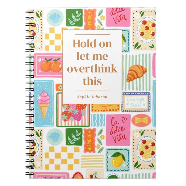 La Dolce Vita Italian French Personalized Colorful Notebook (Front)