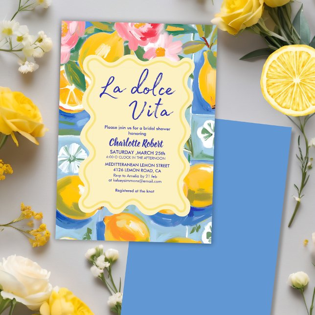 La dolce vita Italian Lemon Bridal shower Invitation (Creator Uploaded)