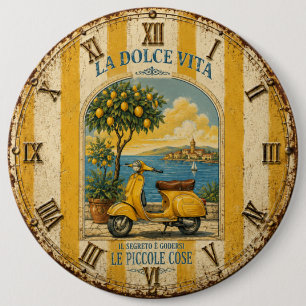 La Dolce Vita Italian Lemon Coast Decor 6 Cm Round Badge