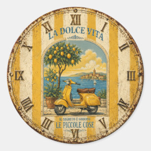 La Dolce Vita Italian Lemon Coast Decor Classic Round Sticker