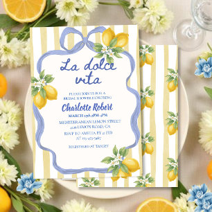 La dolce vita Italian Lemon summer Bridal shower Invitation