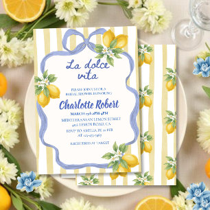 La dolce vita Italian Lemon summer Bridal shower Invitation