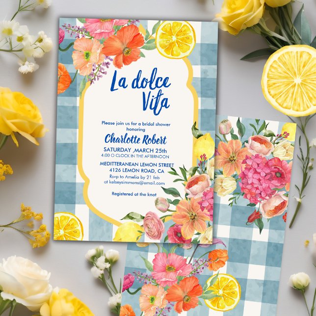 La dolce vita Italian Lemon summer Bridal shower Invitation (Creator Uploaded)