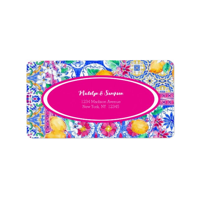 La Dolce Vita Italian Lemon wedding Invitation Label (Front)