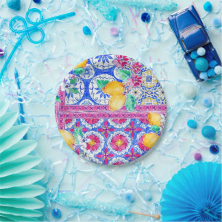 La Dolce Vita Italian Lemon wedding Paper Plate