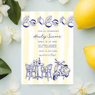 La Dolce Vita Italian Lemon Yellow Bridal Shower Invitation