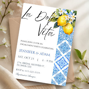 La Dolce Vita Italian Mediterranean Engagement  Invitation