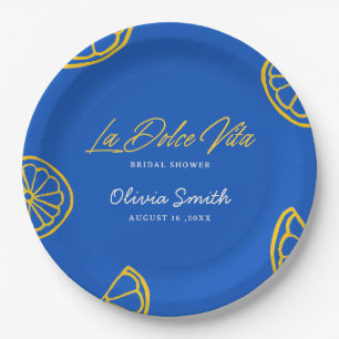 La Dolce Vita Italian Minimalist bridal shower Paper Plate