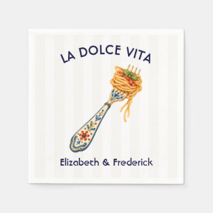 La Dolce Vita Italian Pasta Amalfi Coast Wedding Napkin
