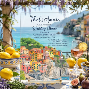 La Dolce Vita Italian Riviera Wedding Shower Acrylic Invitations