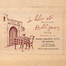 La dolce vita Italian sketch bridal shower