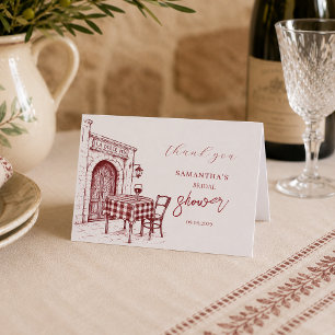 La dolce vita Italian sketch bridal shower  Thank You Card