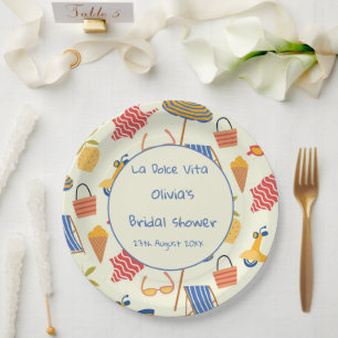 La dolce Vita Italian summer beach bridal shower Paper Plate