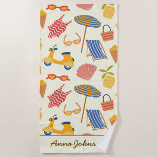La dolce Vita Italian summer beach Pattern custom  Towel