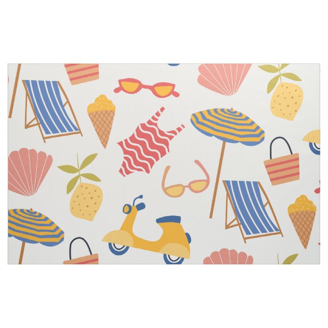 La dolce Vita Italian summer beach Pattern Fabric (Fat Quarter)