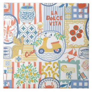 La Dolce Vita Italian Summer Lemons Mediterranean  Ceramic Tile