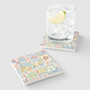 La Dolce Vita Italian Summer Lemons Mediterranean Stone Coaster