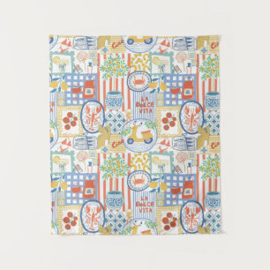 La Dolce Vita Italian Summer Lemons Mediterranean  Tapestry