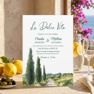 La Dolce Vita Italian View Elegant Wedding  Invitation