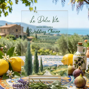 La Dolce Vita Italian View Wedding Shower Acrylic Invitations