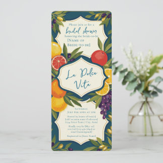 La Dolce Vita Italy Bridal Shower Invitation
