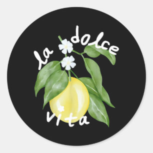 La Dolce Vita La Dolce Bride Italy Lemon Matching Classic Round Sticker