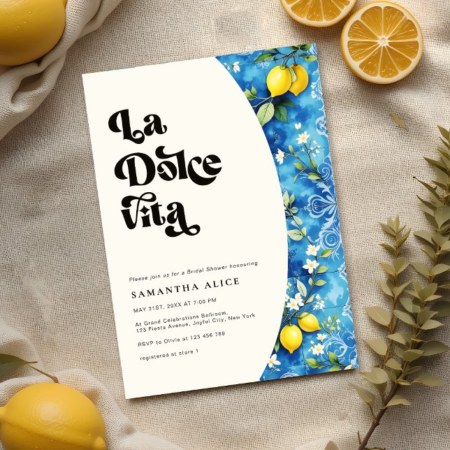 La Dolce Vita Lemon Amalfi Coast Bridal Shower Invitation (Creator Uploaded)