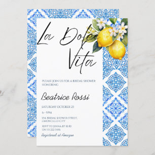 La Dolce Vita Lemon Amalfi Positano Bridal Shower Invitation