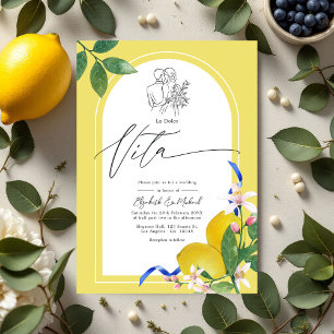 "La Dolce Vita" Lemon and Tile Italian Wedding Invitation