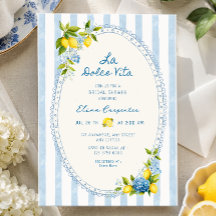 La dolce vita lemon blue hydrangea bridal shower