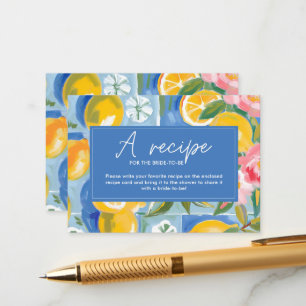 La dolce vita  lemon Bridal Shower Bring a recipe Enclosure Card