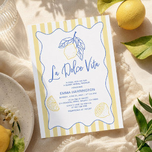 La Dolce Vita Lemon Bridal Shower Invitation