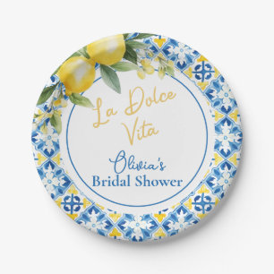 La Dolce Vita Lemon Bridal Shower Paper Plate