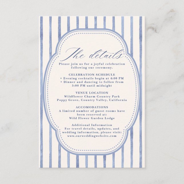 La Dolce Vita Lemon Citrus wedding details Enclosure Card (Front)