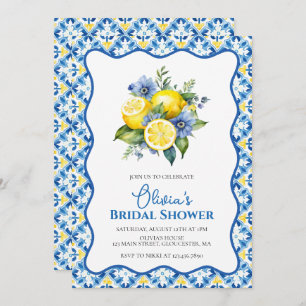 La Dolce Vita Lemon floral Bridal Shower Invitation