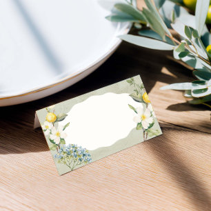 La Dolce Vita Lemon Floral Folded Place Card