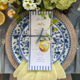 La Dolce Vita Lemon Floral Wedding Flat Menu