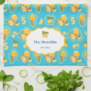 La Dolce Vita Lemon Gelato Monogram Tea Towel