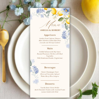 La Dolce Vita Lemon italian citrus wedding Menu