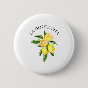 La Dolce Vita Lemon Italian Summer Limoncello Amal 6 Cm Round Badge