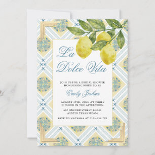 La Dolce Vita Lemon Italian Themed Bridal Shower Invitation