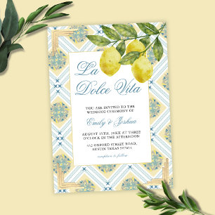 La Dolce Vita Lemon Italian Themed Wedding Invitation