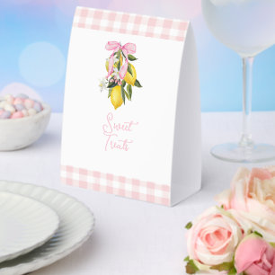 La Dolce Vita Lemon Pink Bow Baby Shower Sign
